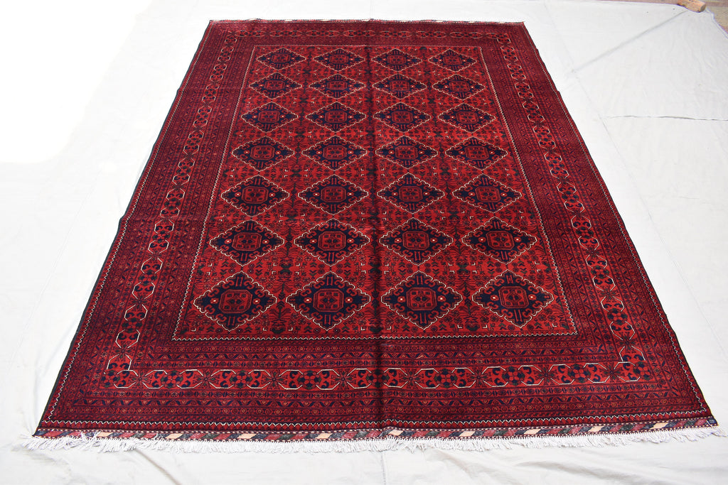 11.4 x 8.3 Ft Large Area Rug Bokhara Rug Sale Price Turkmen 100% Wool Afghan Veg Dyes Handmade Bukhara Pattern Area Rug Turkmen Oriental Rug