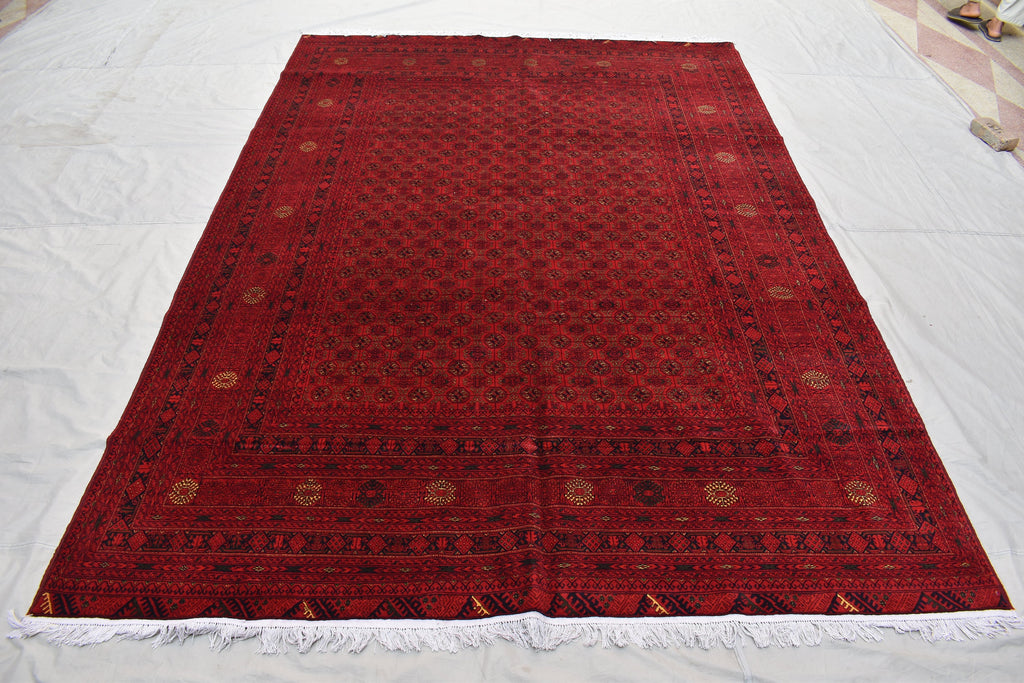 8x12Ft Large Area Rug, Afghan Tribal Handwoven Shirin Takab Rug, Turkmen Wool Area Rug, Rug for living room, Wedding gift for newly weds