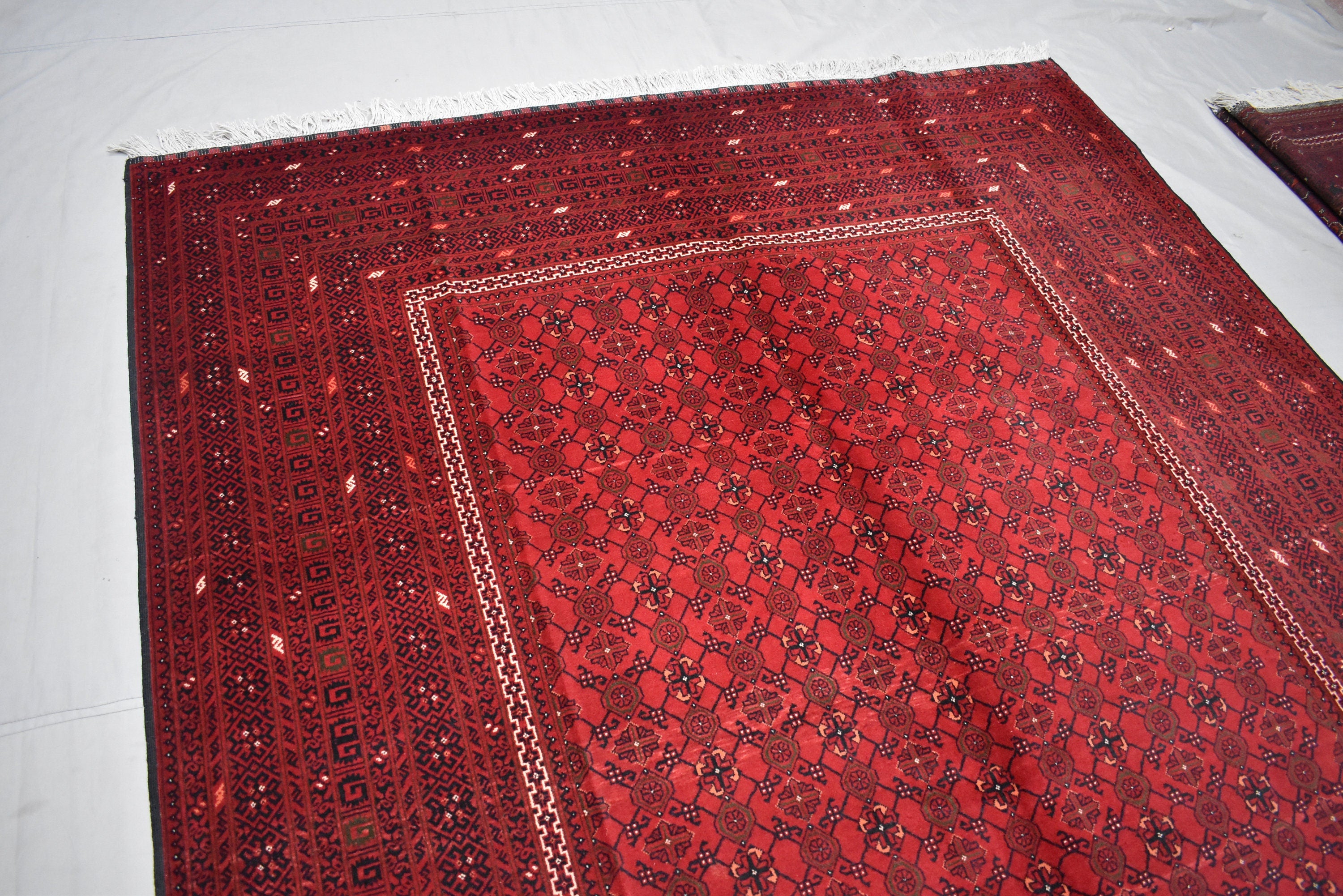 9.10 x 6.7 Ft Afghan Handmade Bashiri Rug Turkmen Wool 100% Rug Turkmen Vintage Rug Living Room Rug