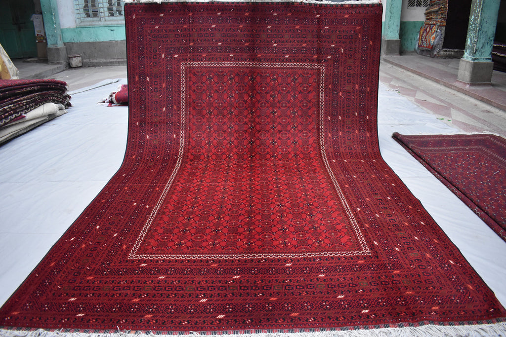 9.10 x 6.7 Ft Afghan Handmade Bashiri Rug Turkmen Wool 100% Rug Turkmen Vintage Rug Living Room Rug