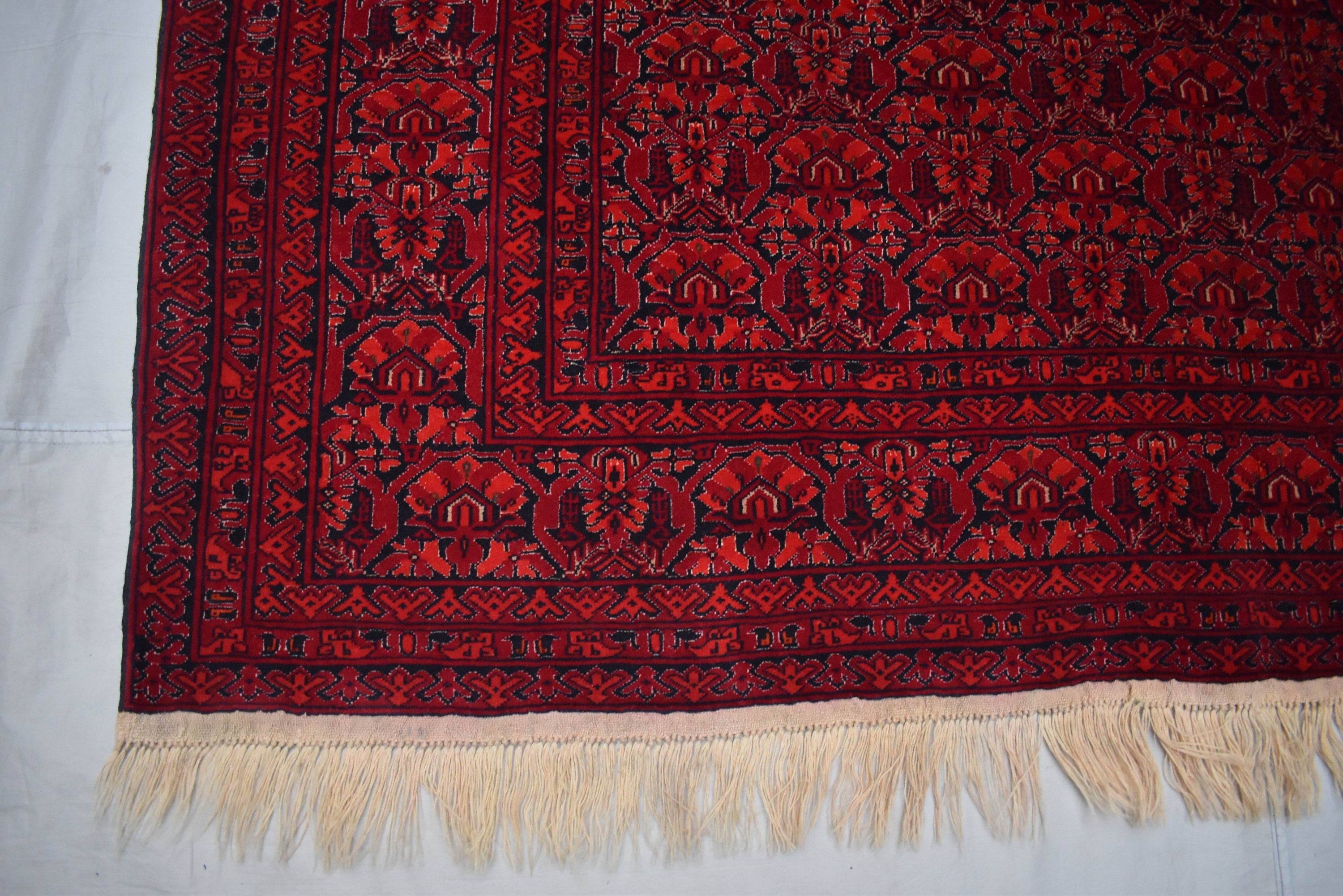 10x12Ft, Handmade Tribal Wool Rug – Hand-Knotted Flat Weave Marchak Gul Area Carpet, Boho Bedroom Rug, Large Wool Floor Decor 364x296cm