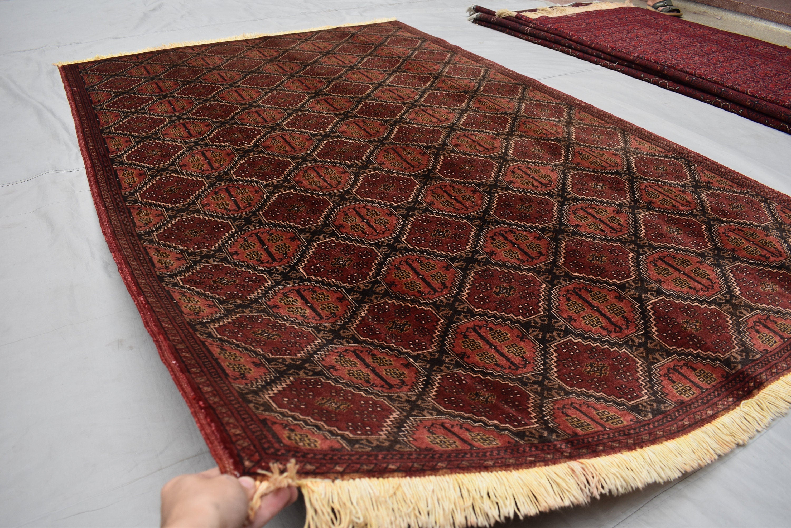 8.0 x 6.0 Ft Tekke Turkmen Oriental Bedjar Wool Rug Living Room Rug Bedroom Rug Antique Hand knotted Wool Rug Vintage Rug