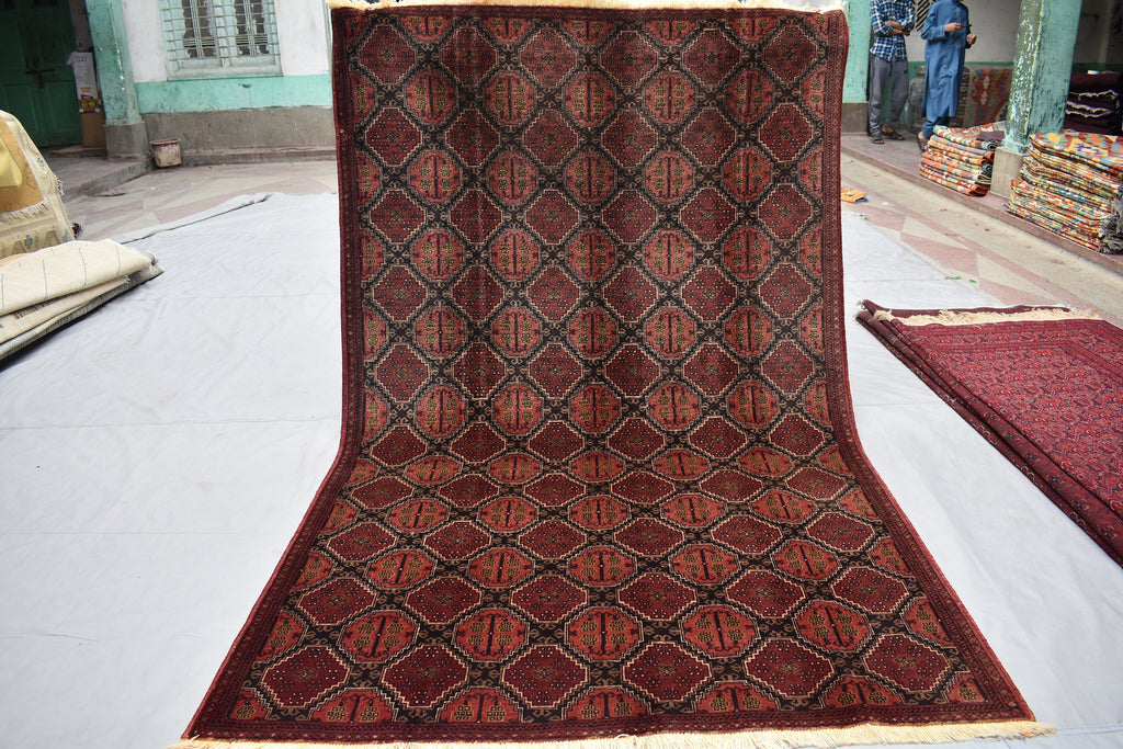 8.0 x 6.0 Ft Tekke Turkmen Oriental Bedjar Wool Rug Living Room Rug Bedroom Rug Antique Hand knotted Wool Rug Vintage Rug