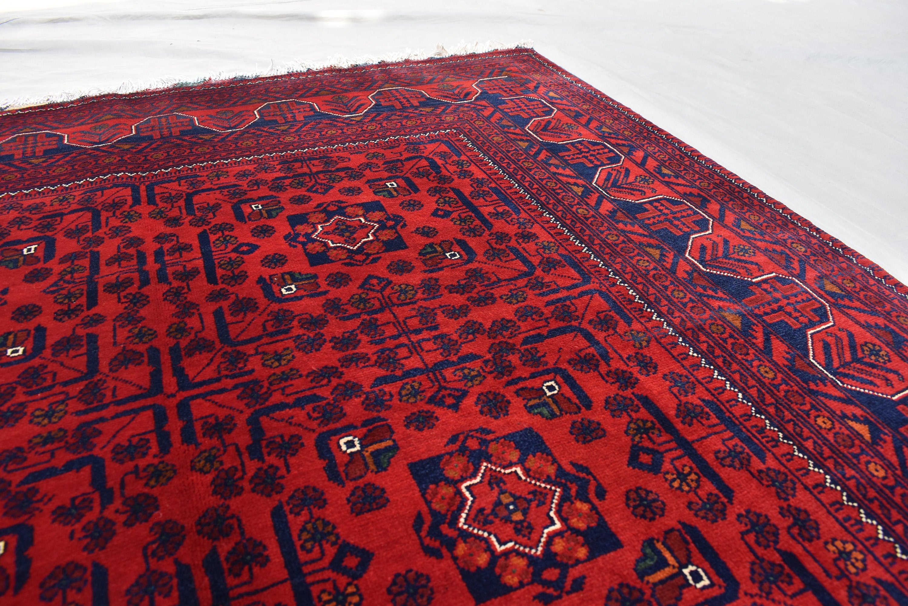5x7 Afghan Bukhara Rug, Afghan Handmade Wool Rug, Oriental Turkoman Hand-knotted Wool Rug, Living Room Rug, Bedroom Rug, Afghan Rug