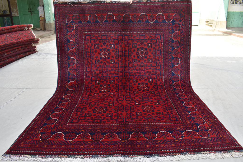 5x7 Afghan Bukhara Rug, Afghan Handmade Wool Rug, Oriental Turkoman Hand-knotted Wool Rug, Living Room Rug, Bedroom Rug, Afghan Rug