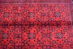 6.11 x4.10 Ft Afghan Bukhara Rug, Afghan Handmade Wool Rug, Oriental Turkoman Hand-knotted Wool Rug, Living Room Rug, Bedroom Rug Afghan Rug
