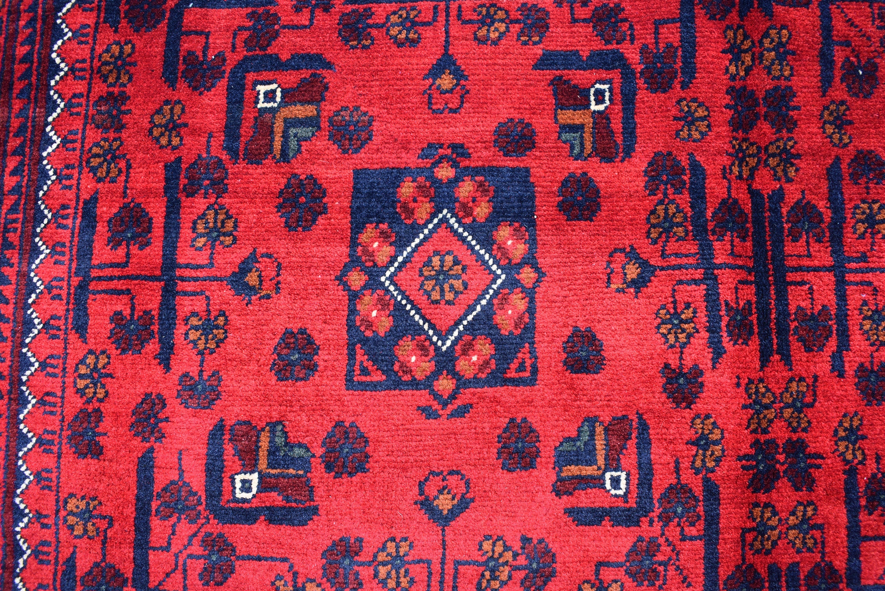 6.11 x4.10 Ft Afghan Bukhara Rug, Afghan Handmade Wool Rug, Oriental Turkoman Hand-knotted Wool Rug, Living Room Rug, Bedroom Rug Afghan Rug