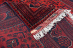 6.11 x4.10 Ft Afghan Bukhara Rug, Afghan Handmade Wool Rug, Oriental Turkoman Hand-knotted Wool Rug, Living Room Rug, Bedroom Rug Afghan Rug