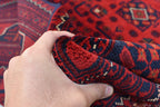 6.11 x4.10 Ft Afghan Bukhara Rug, Afghan Handmade Wool Rug, Oriental Turkoman Hand-knotted Wool Rug, Living Room Rug, Bedroom Rug Afghan Rug