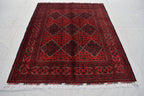 5×7 Afghan Bukhara Rug, Afghan Handmade Wool Rug, Oriental Turkoman Hand-knotted Wool Rug, Living Room Rug, Bedroom Rug, Afghan Rug