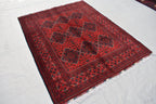 5×7 Afghan Bukhara Rug, Afghan Handmade Wool Rug, Oriental Turkoman Hand-knotted Wool Rug, Living Room Rug, Bedroom Rug, Afghan Rug