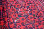 7.5×4.11 Ft Afghan Bukhara Rug, Afghan Handmade Wool Rug, Oriental Turkoman Hand-knotted Wool Rug, Living Room Rug, Bedroom Rug, Afghan Rug