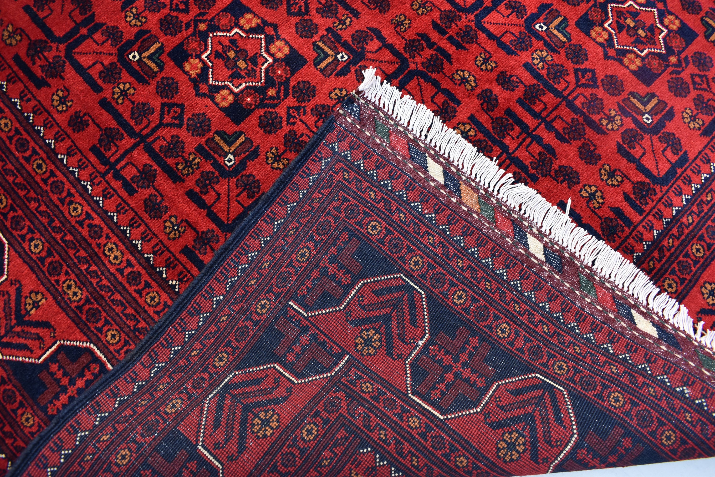 5x7 Medium Size Handmade Bukhara Rug–Vintage Red Wool Area Rug–Oriental Afghan Carpet–Traditional Boho Home Decor–Persian Style Rug4.11x6.11
