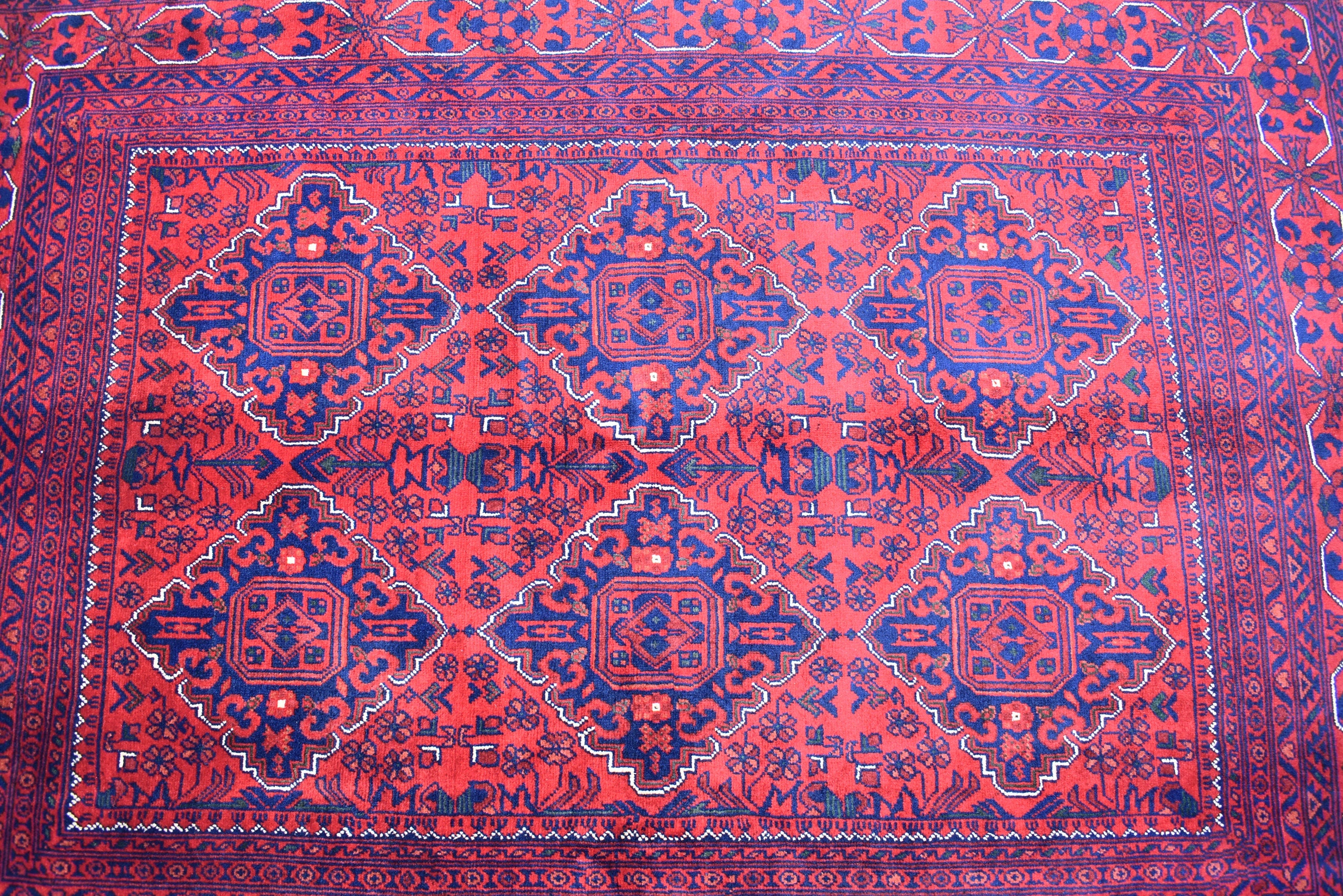 5x7Ft Afghan Bukhara rug, Turkmen handmade Wool rug, Khal Muhammadi Khamyab Bukhara Tribal rug, Living room rug, bedroom rug