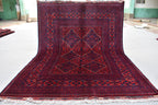 5x7Ft Afghan Bukhara rug, Turkmen handmade Wool rug, Khal Muhammadi Khamyab Bukhara Tribal rug, Living room rug, bedroom rug