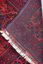 5x7Ft Afghan Bukhara rug, Turkmen handmade Wool rug, Khal Muhammadi Khamyab Bukhara Tribal rug, Living room rug, bedroom rug