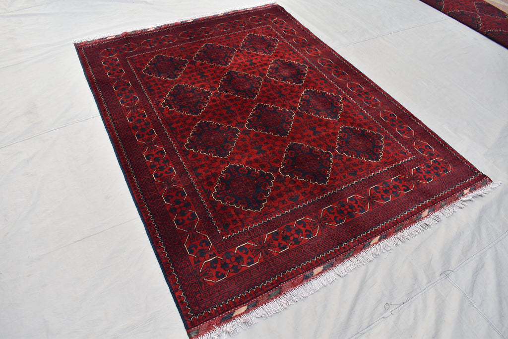 6.7 x4.10 Ft Afghan Bukhara rug, Turkmen handmade Wool rug, Custom Khal Muhammadi Khamyab Bukhara rugs, Tribal rug, Living room, Office rug