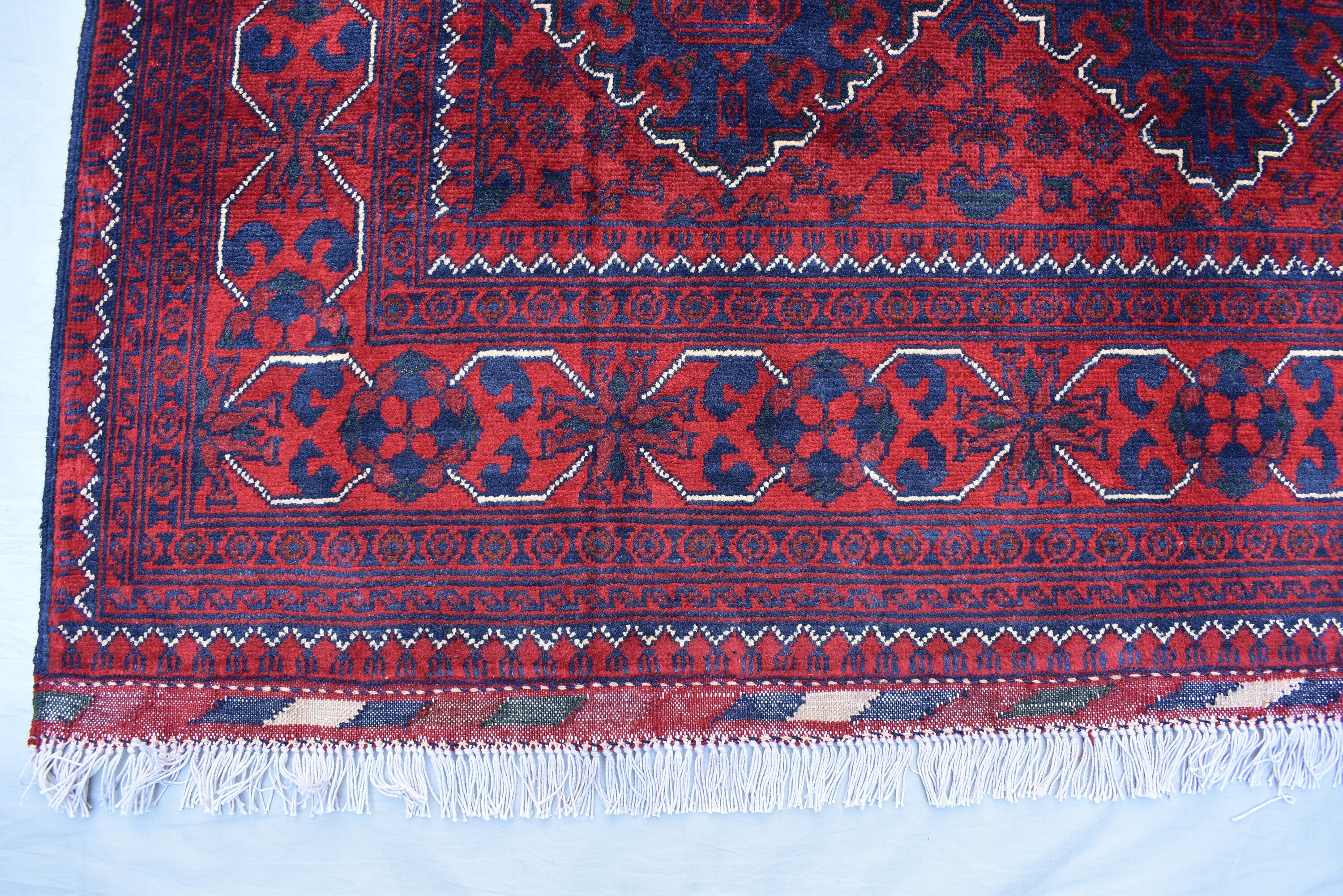 6.7 x4.10 Ft Afghan Bukhara rug, Turkmen handmade Wool rug, Custom Khal Muhammadi Khamyab Bukhara rugs, Tribal rug, Living room, Office rug