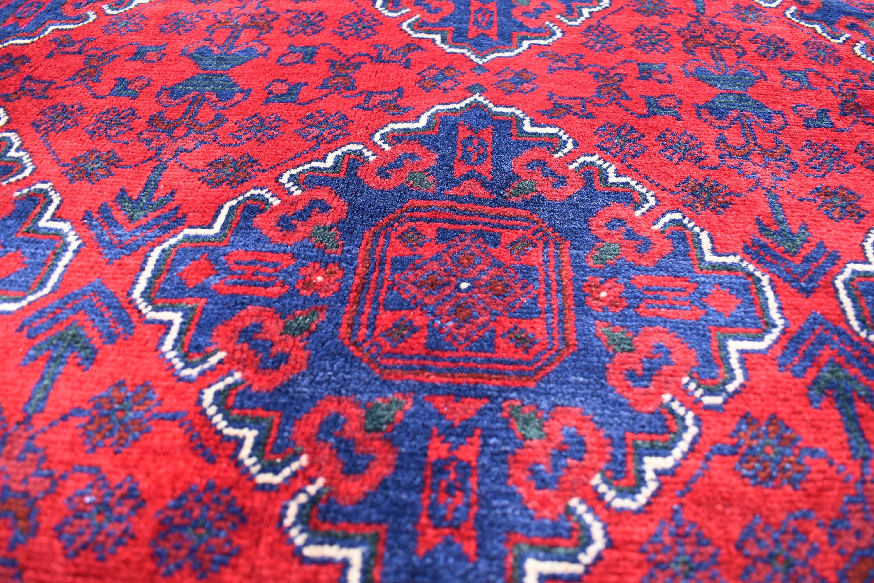 6.7 x4.10 Ft Afghan Bukhara rug, Turkmen handmade Wool rug, Custom Khal Muhammadi Khamyab Bukhara rugs, Tribal rug, Living room, Office rug
