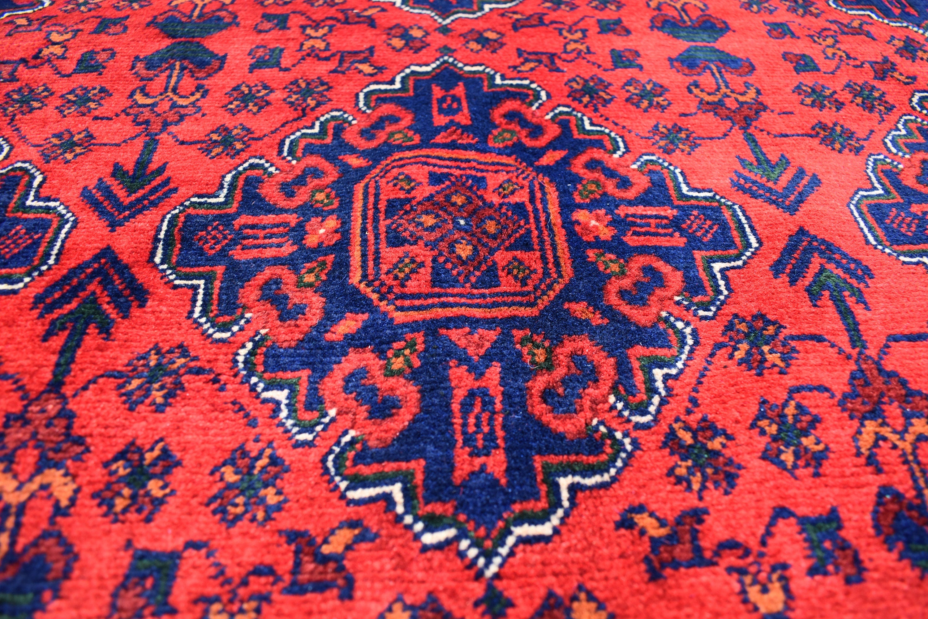 7x5 Afghan Bukhara Rug, Turkmen handmade Wool Rug, Rugs For Living Room, Bedroom Rug, Perfect For Dining Room-Bohemian Decor 6.9x5.0 ft