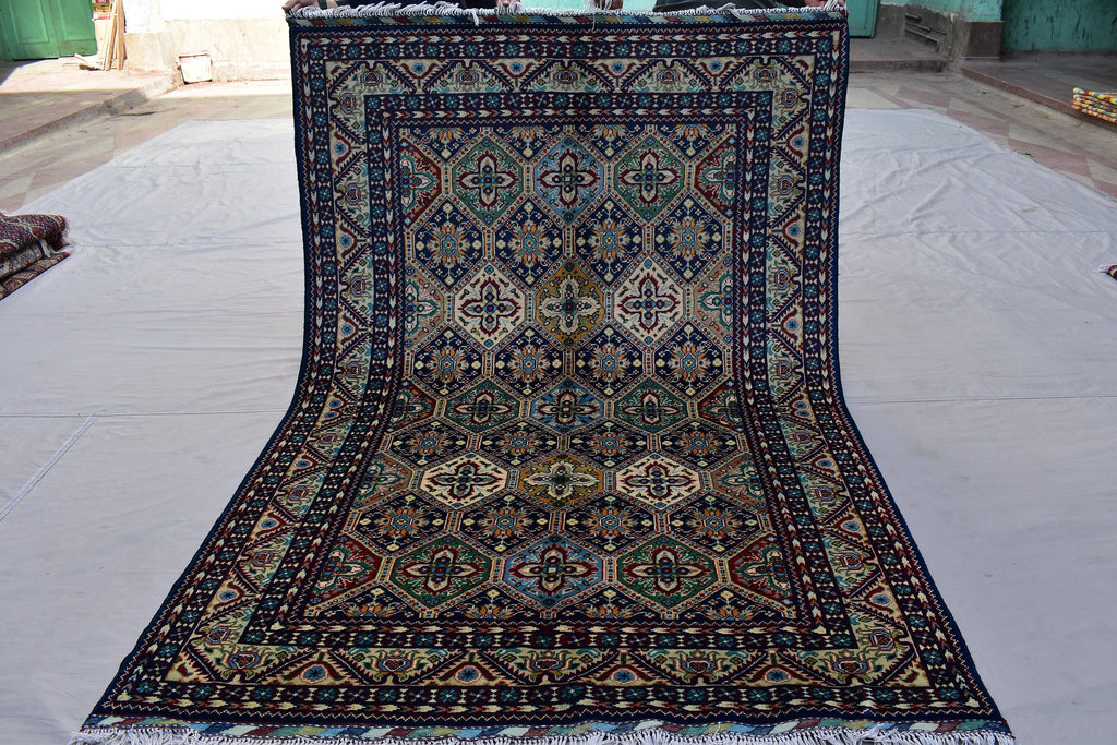 Afghan rug 6.2 x 4.10 Ft, High-Quality Afghan Turkman, Handmade Rug, Hand-knotted Bukhara Rug, Bedroom rug ,Area Rug, Oriental Living Room
