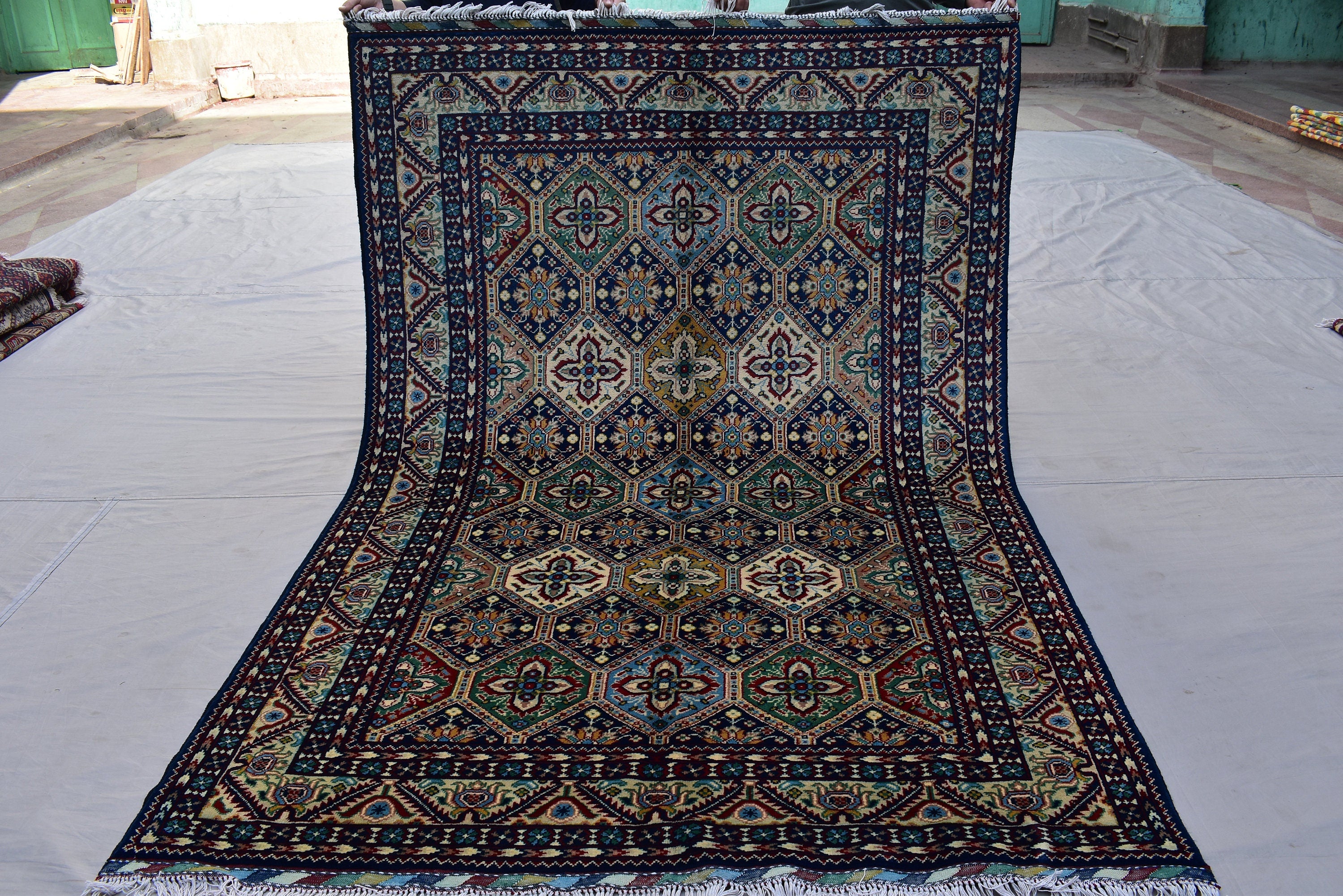 Afghan rug 6.2 x 4.10 Ft, High-Quality Afghan Turkman, Handmade Rug, Hand-knotted Bukhara Rug, Bedroom rug ,Area Rug, Oriental Living Room