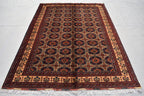 Bokhara 5x7 Ft, Hand Knotted High Quality Wool Rug- Multi Color Rugs For Living Room- Turkoman Tribal Rug 5X7- High Pile Soft Wool Area Rugs