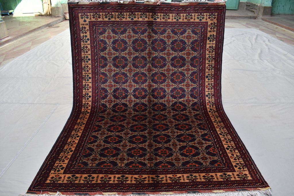 Bokhara 5x7 Ft, Hand Knotted High Quality Wool Rug- Multi Color Rugs For Living Room- Turkoman Tribal Rug 5X7- High Pile Soft Wool Area Rugs