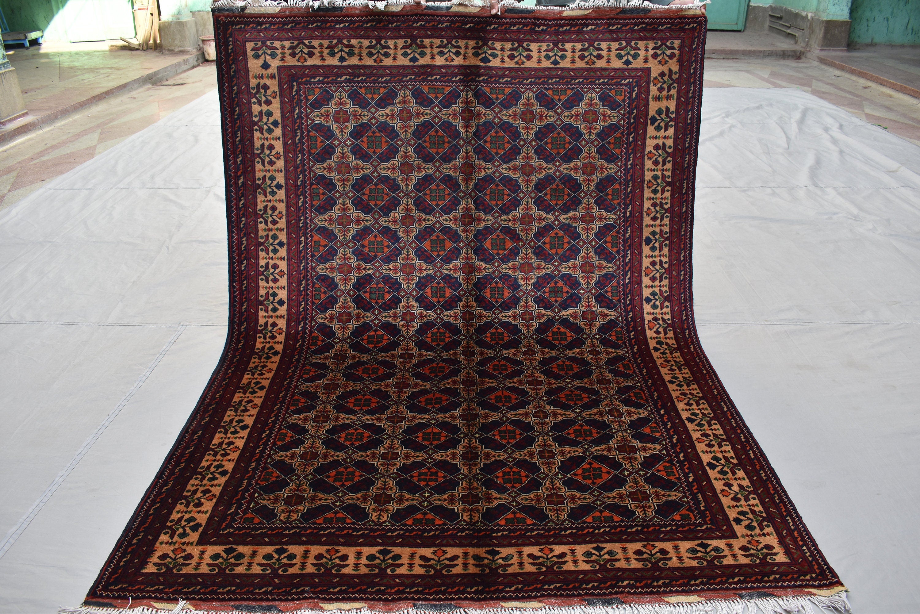 Bokhara 5x7 Ft, Hand Knotted High Quality Wool Rug- Multi Color Rugs For Living Room- Turkoman Tribal Rug 5X7- High Pile Soft Wool Area Rugs