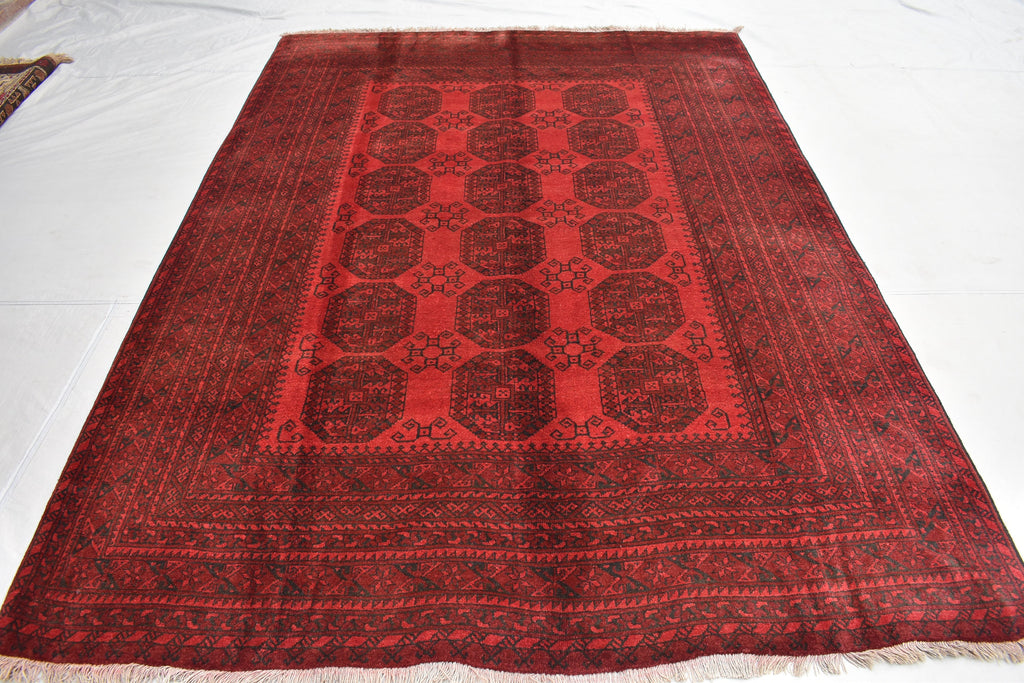 9.6 x 6.8 Ft Afghan Antique Elephant Foot Design Vinatge Rug Turkmen Pattern Bedroom Hnad knotted rug Area & Floor Rug