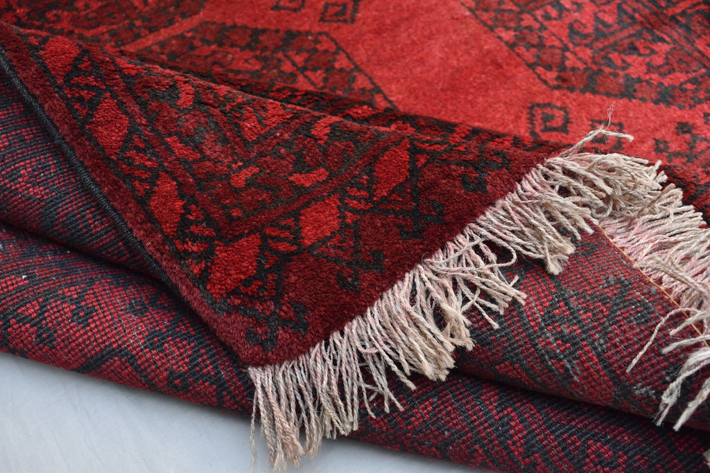 9.6 x 6.8 Ft Afghan Antique Elephant Foot Design Vinatge Rug Turkmen Pattern Bedroom Hnad knotted rug Area & Floor Rug