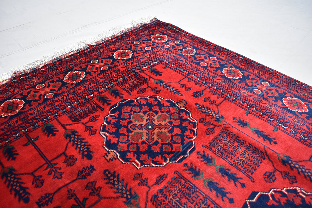 6x9 Bukhara Handwoven Afghan Rug, Authentic Luxurious and timeless, Perfect for Modern and Traditional Homes, Free shipping- 5.10x8.10 ft