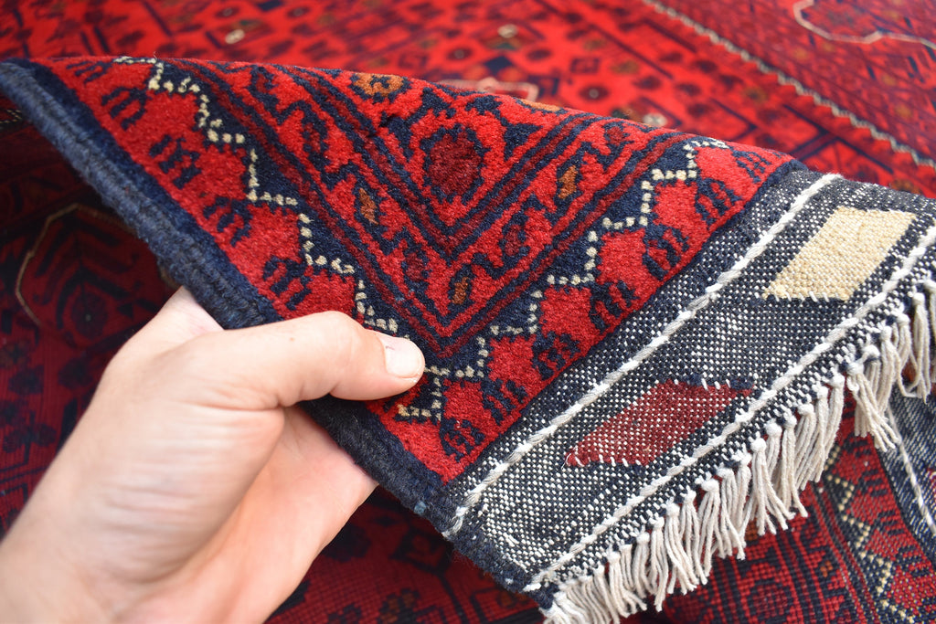 6x8Ft, Handwoven Afghan Bukhara Rug, Turkmen Tribal Traditional Wool Carpet Soft Pile, Boho Home Decor, Perfect for living room, Bedroom