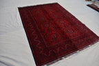 6x8Ft, Handwoven Afghan Bukhara Rug, Turkmen Tribal Traditional Wool Carpet Soft Pile, Boho Home Decor, Perfect for living room, Bedroom