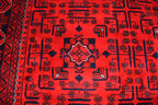 6x8 Bokhara Rug – Turkmen Afghan Handmade Wool Area Carpet, 100% Wool, Vegetable Dyed, Bukhara Pattern Oriental Rug on Sale, Bedroom Rug