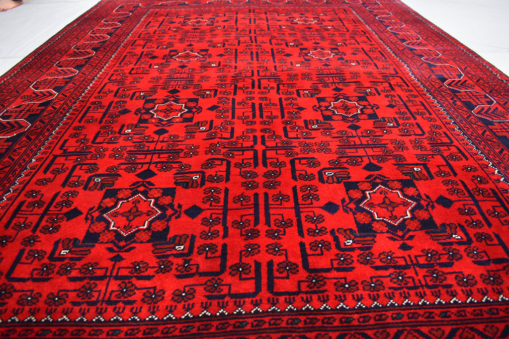 6x8 Bokhara Rug – Turkmen Afghan Handmade Wool Area Carpet, 100% Wool, Vegetable Dyed, Bukhara Pattern Oriental Rug on Sale, Bedroom Rug