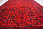 6x8 Bokhara Rug – Turkmen Afghan Handmade Wool Area Carpet, 100% Wool, Vegetable Dyed, Bukhara Pattern Oriental Rug on Sale, Bedroom Rug