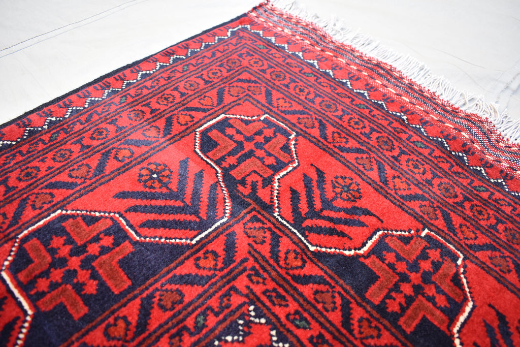6x8 Bokhara Rug – Turkmen Afghan Handmade Wool Area Carpet, 100% Wool, Vegetable Dyed, Bukhara Pattern Oriental Rug on Sale, Bedroom Rug