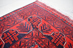 6x8 Bokhara Rug – Turkmen Afghan Handmade Wool Area Carpet, 100% Wool, Vegetable Dyed, Bukhara Pattern Oriental Rug on Sale, Bedroom Rug