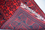 16ft Afghan Khal Mohammadi Runner – Handwoven Wool Turkmen Khamiyab Bokhara Rug, Long Oriental Hallway Runner, Vintage Red Carpet, Events