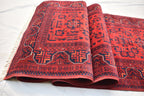 3x13 Long Runner Best Quality Bukhara Tribal Afghan Wool Rug, Perfect for Hallway, Entryway-Long Narrow Red Rug, Boho Home decor 12.9x2.8 ft