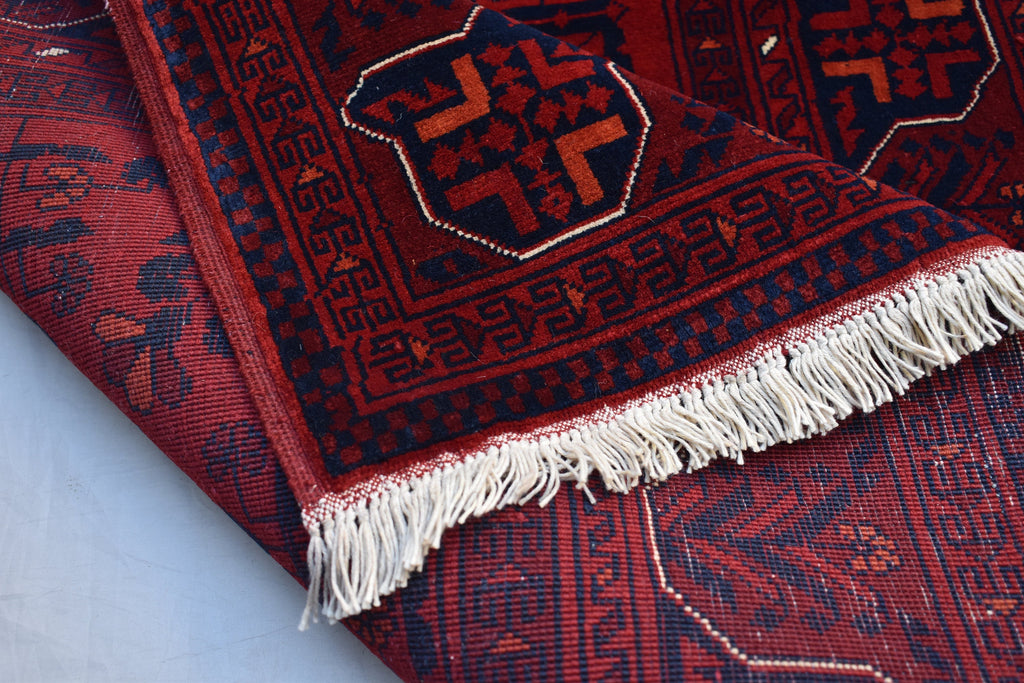 3x13 Long Runner Best Quality Bukhara Tribal Afghan Wool Rug, Perfect for Hallway, Entryway-Long Narrow Red Rug, Boho Home decor 12.9x2.8 ft