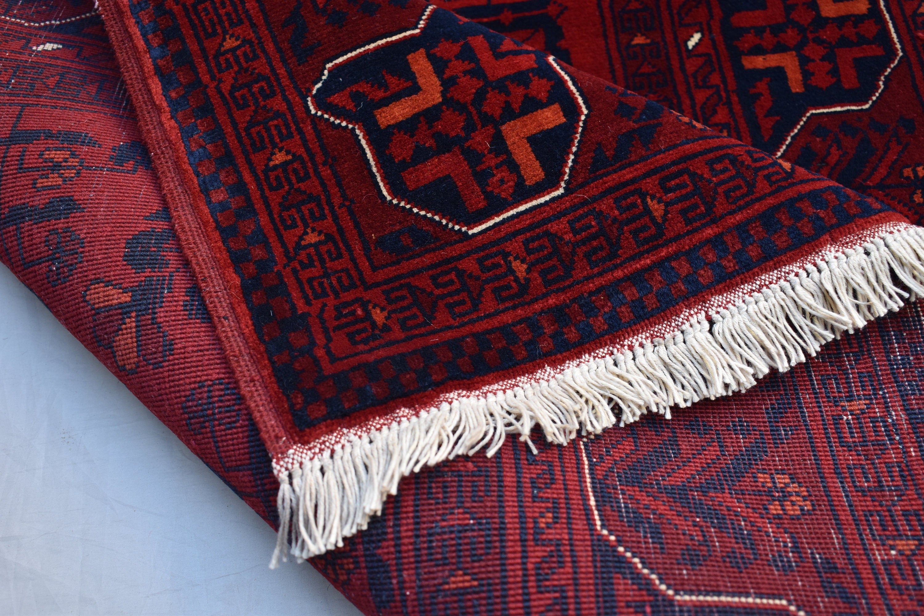 3x13 Long Runner Best Quality Bukhara Tribal Afghan Wool Rug, Perfect for Hallway, Entryway-Long Narrow Red Rug, Boho Home decor 12.9x2.8 ft