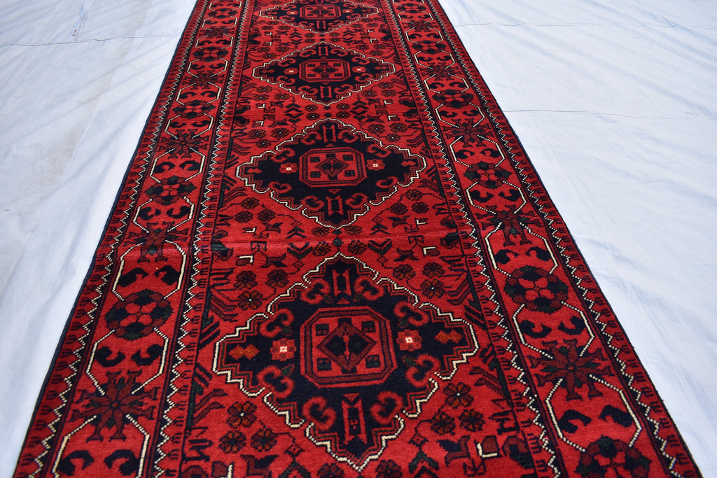 13.0 x 2.8 Ft Long Runner Best Quality Turkmen Khamiyab Khal Mohammadi Bokhara Runner Afghan Handmade Wool Oriental Hallway runner