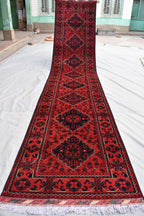 13.0 x 2.8 Ft Long Runner Best Quality Turkmen Khamiyab Khal Mohammadi Bokhara Runner Afghan Handmade Wool Oriental Hallway runner