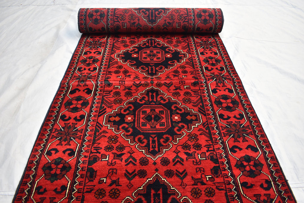 13.0 x 2.8 Ft Long Runner Best Quality Turkmen Khamiyab Khal Mohammadi Bokhara Runner Afghan Handmade Wool Oriental Hallway runner