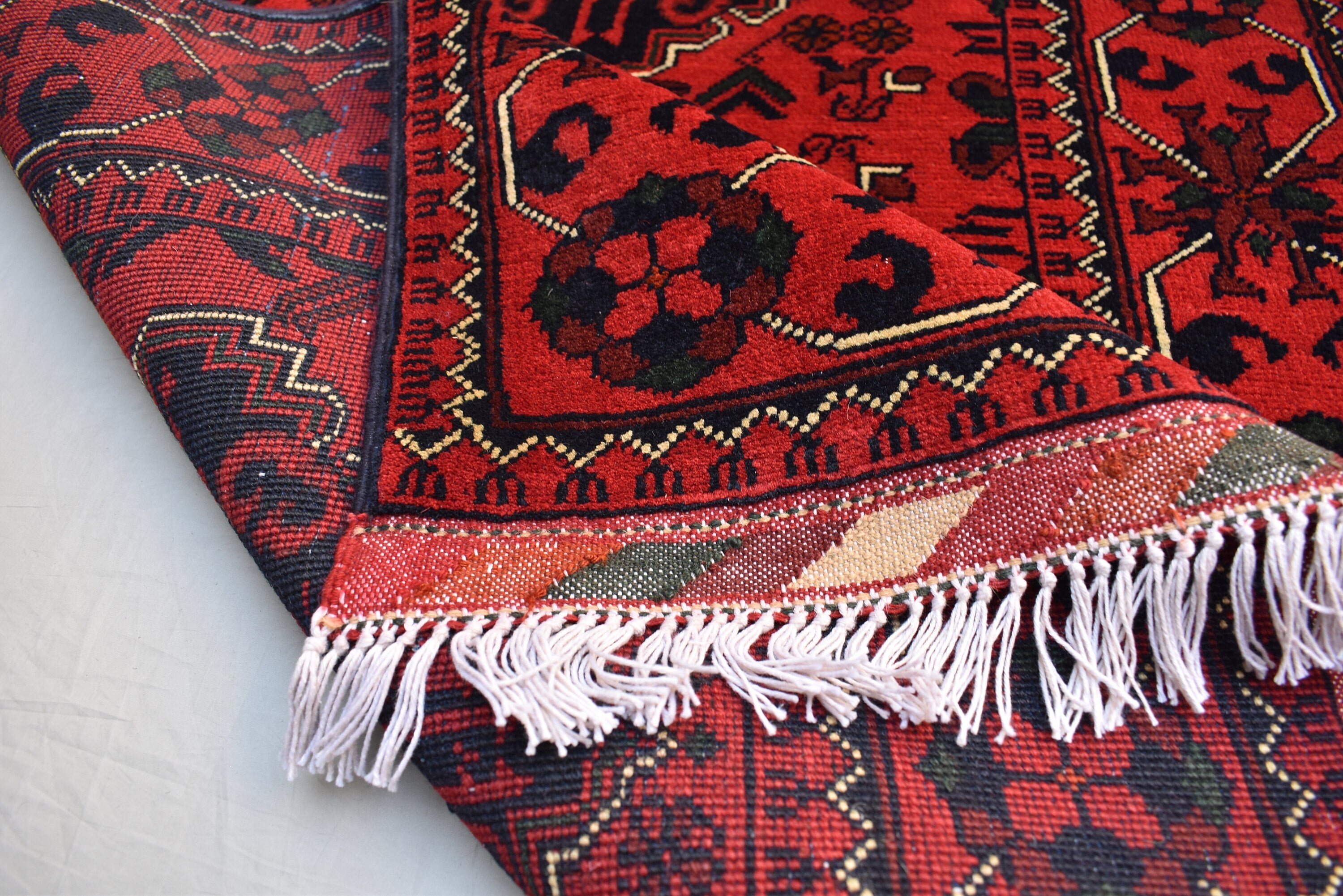 13.0 x 2.8 Ft Long Runner Best Quality Turkmen Khamiyab Khal Mohammadi Bokhara Runner Afghan Handmade Wool Oriental Hallway runner