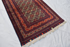 12.11x2.11 Afghan Turkmen Bukhara Runner Rug Handmade, Hallway Runner, Oriental Runner, Entryway Rug, Corridor Runner