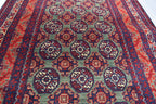 12.11x2.11 Afghan Turkmen Bukhara Runner Rug Handmade, Hallway Runner, Oriental Runner, Entryway Rug, Corridor Runner