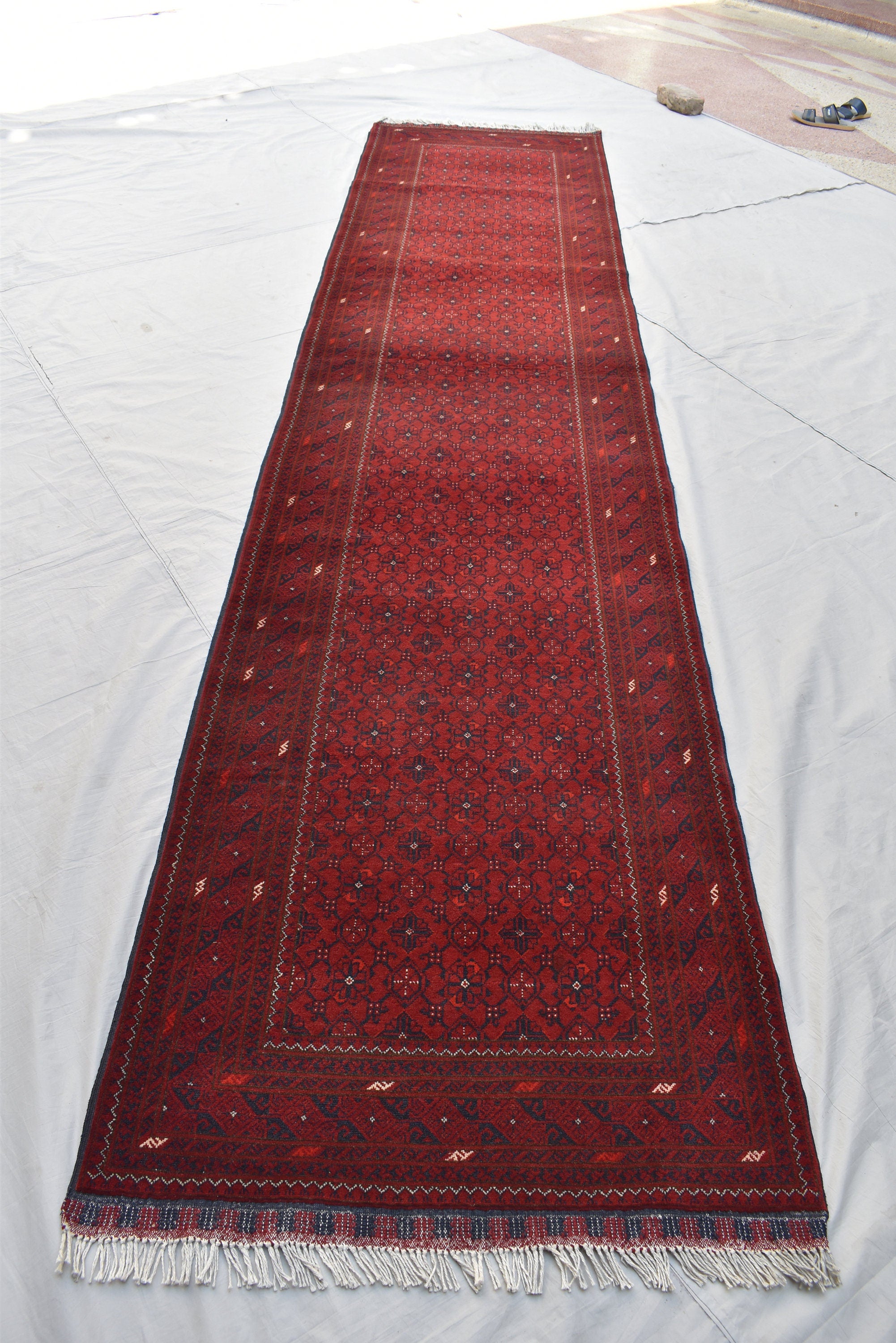 3x13 Vinatge Runner Handmade Afghan Turkmen Bashiri 100% Wool Traditional Hallway Runner Handmade, Entryway Runner, Corridor Rug 12.8x2.10